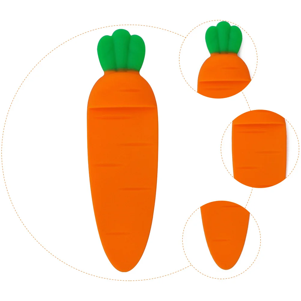 Marque-page carotte en Silicone, marqueur de lecture créatif de dessin animé pour étudiants, fournitures de papeterie amusantes, accessoire de lecture