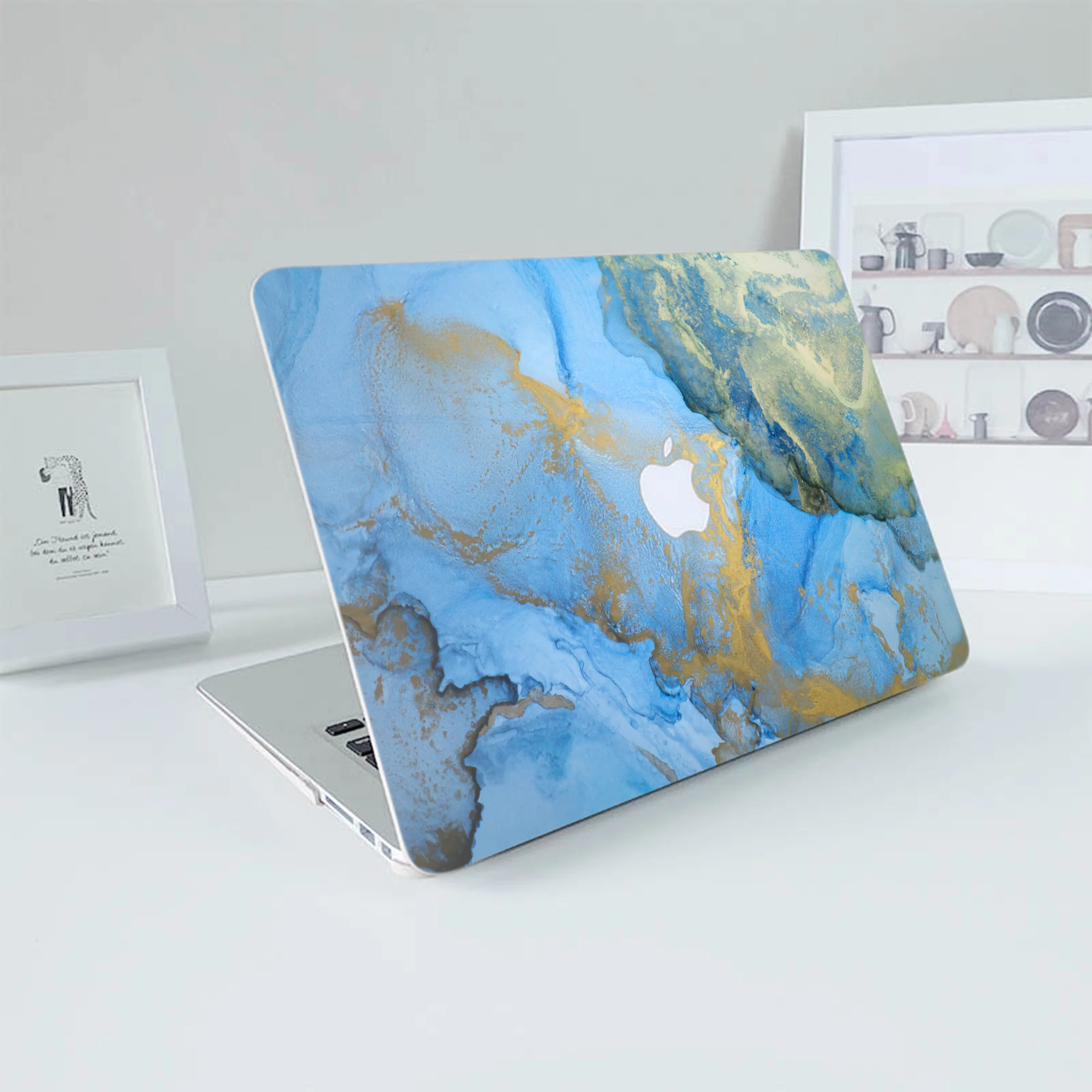 

Синий Мраморный чехол для ноутбука Macbook Air 13 M2 2022 A2681 A2337 A2179 A2338 M1 Chip Pro A2289 Macbook A1466, последняя версия
