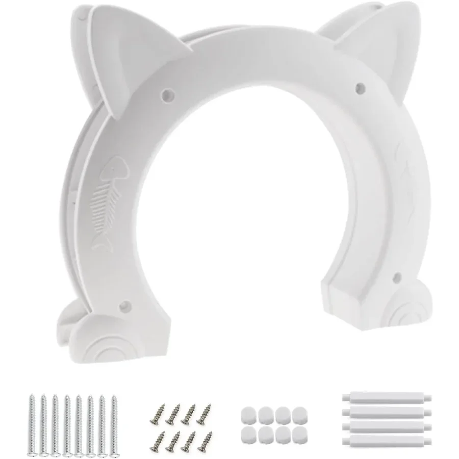 室内ドア用猫ドア 隠しペットトイレ 猫用ペットドア 最大25ポンドの猫用 ペットボックス パススルー開口部 8.46x7.87インチXL