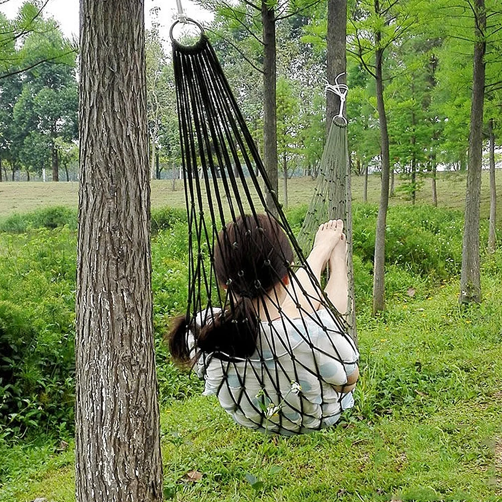 

Army Green 240x80cm Mesh Hammock Rope Sleeping Net Bed for Outdoor Activities Lightweight Portable Strong Durable
