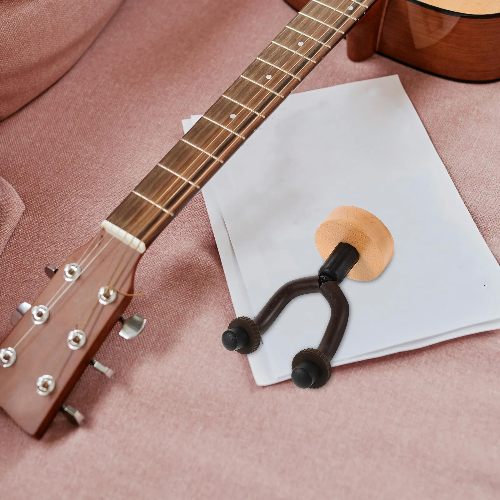 Wood Guitar Wall Mount Hanger No Damage Easy Install Space Saving Holder for Acoustic Electric Folk Guitars