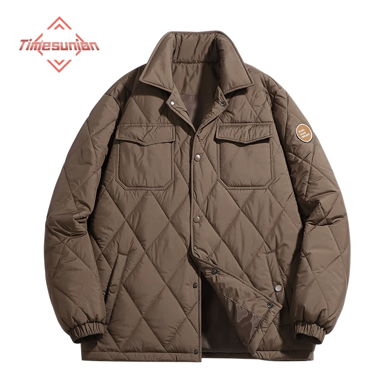 

Classic Men's Checkered Cotton Jacket Vintage Waterproof Casual Coat with Cargo Pockets Male Outerwear