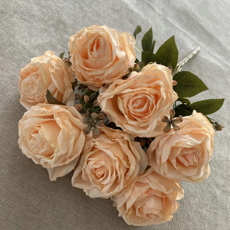 

Свадебный декор, искусственные цветы, искусственная Роза, букет, подарок на день Святого Валентина, украшение ресторана, имитация цветка, сгоревшие кромки розы