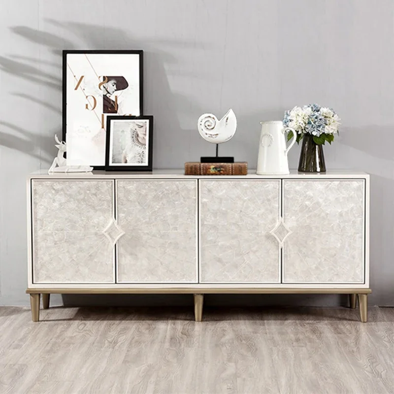 Gabinete de porche X-S, gabinete lateral con partición, gabinete para zapatos de madera maciza de lujo ligero americano HG