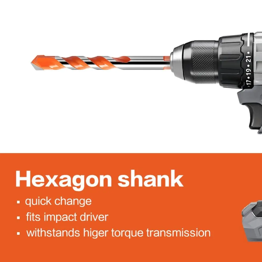 لقم ثقب كربيد جديدة مثلثة برتقالية لتشغيل المعادن أدوات حفر متعددة الوظائف من الطوب الخرساني