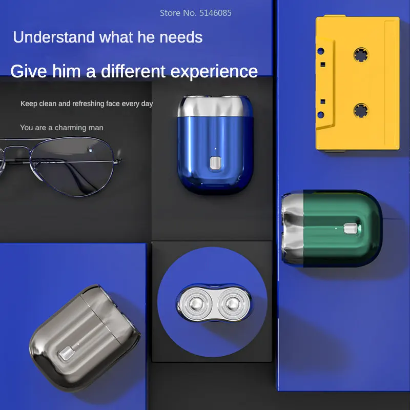 ماكينة حلاقة كهربائية صغيرة USB اللحية المتقلب الحلاقة المحمولة ماكينة حلاقة صغيرة الترددية شفرة حلاقة قابلة للغسل للرجال الحلاقة