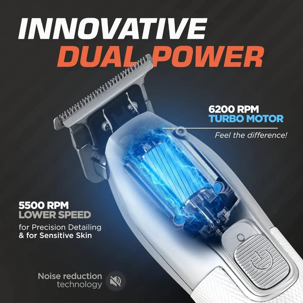 Professional Hair Clippers for Men Set Turbo Power with Precise Cutting, Cordless Hair Clippers and Trimmers Set, Haircut Kit