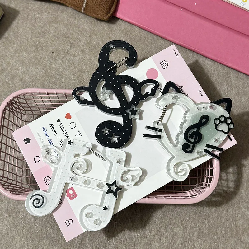 Cute Heart Cat Keychain Key Holder Acrylic INS Style Bag Pendant Keyring Hook Key Hanging Decor Gifts Keychain Organizer