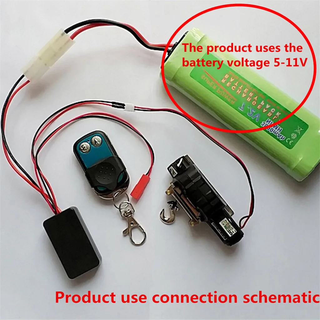 RC Wireless Remote Receiver Winch Controller Set for 1/10 RC Crawler Axial SCX10 90046 Redcat Gen8 TRX4 TRX6 MST CFX