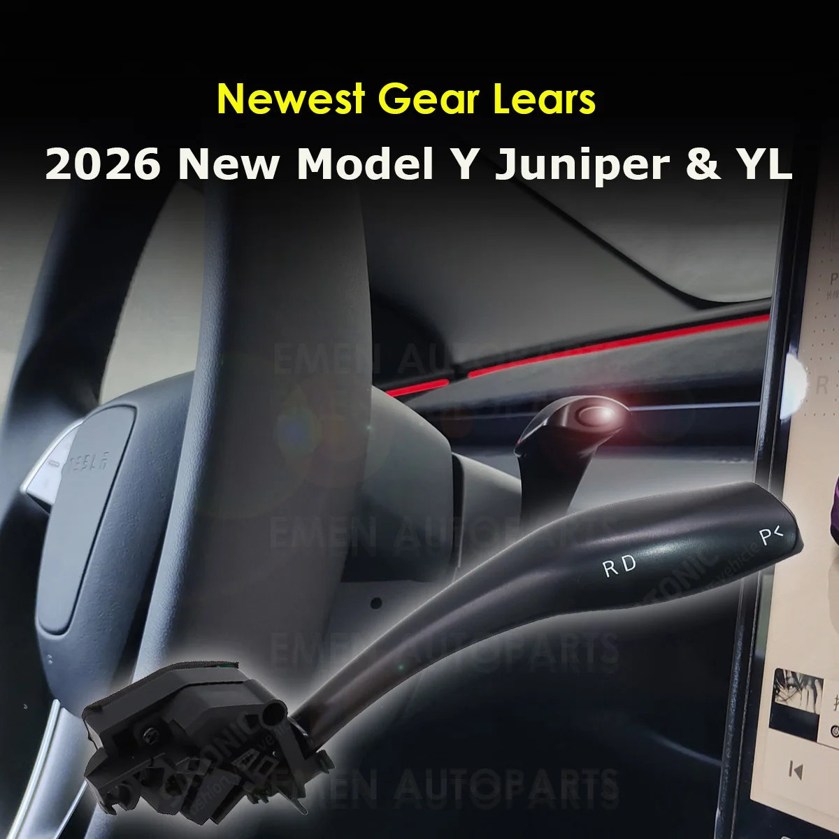 2026 New Y Gear Lever Signal Stalk For 2026 Tesla New Model Y Juniper YL OEM Style Drive Selector D R P Indicator AP Plug & Play