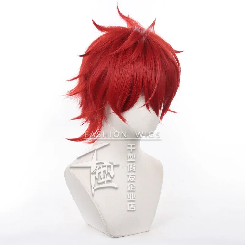 Game Ensemble Stars ES Crazy B Amagi Rinne Cosplay Wig Short Red Heat Resistant Synthetic Halloween Party Wig Wig Cap