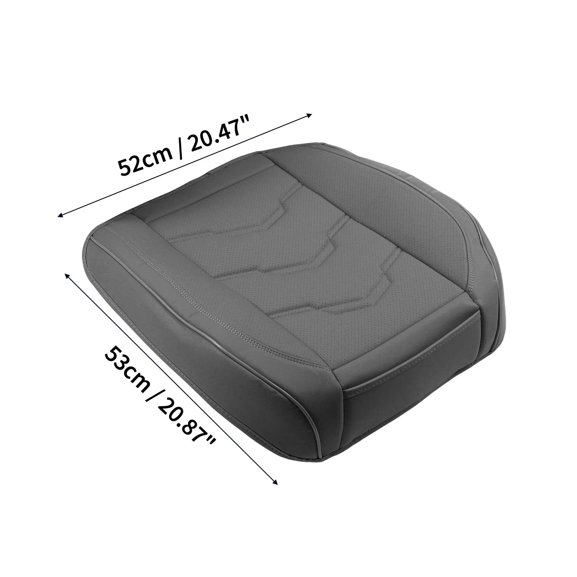 X Autohaux سيارة أسفل غطاء وسادة للمقعد فو الجلود لكمات مضلع نمط شبه ملفوفة ثلاثية الأبعاد وسادة عالمية لسيارة SUV شاحنة #5