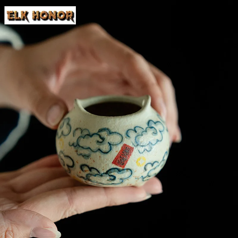 Hand-painted Blue And White Flint Red Double Ear Incense Holder Mist Smoking Steamers Incense Burners Consecrate Censer Cafes