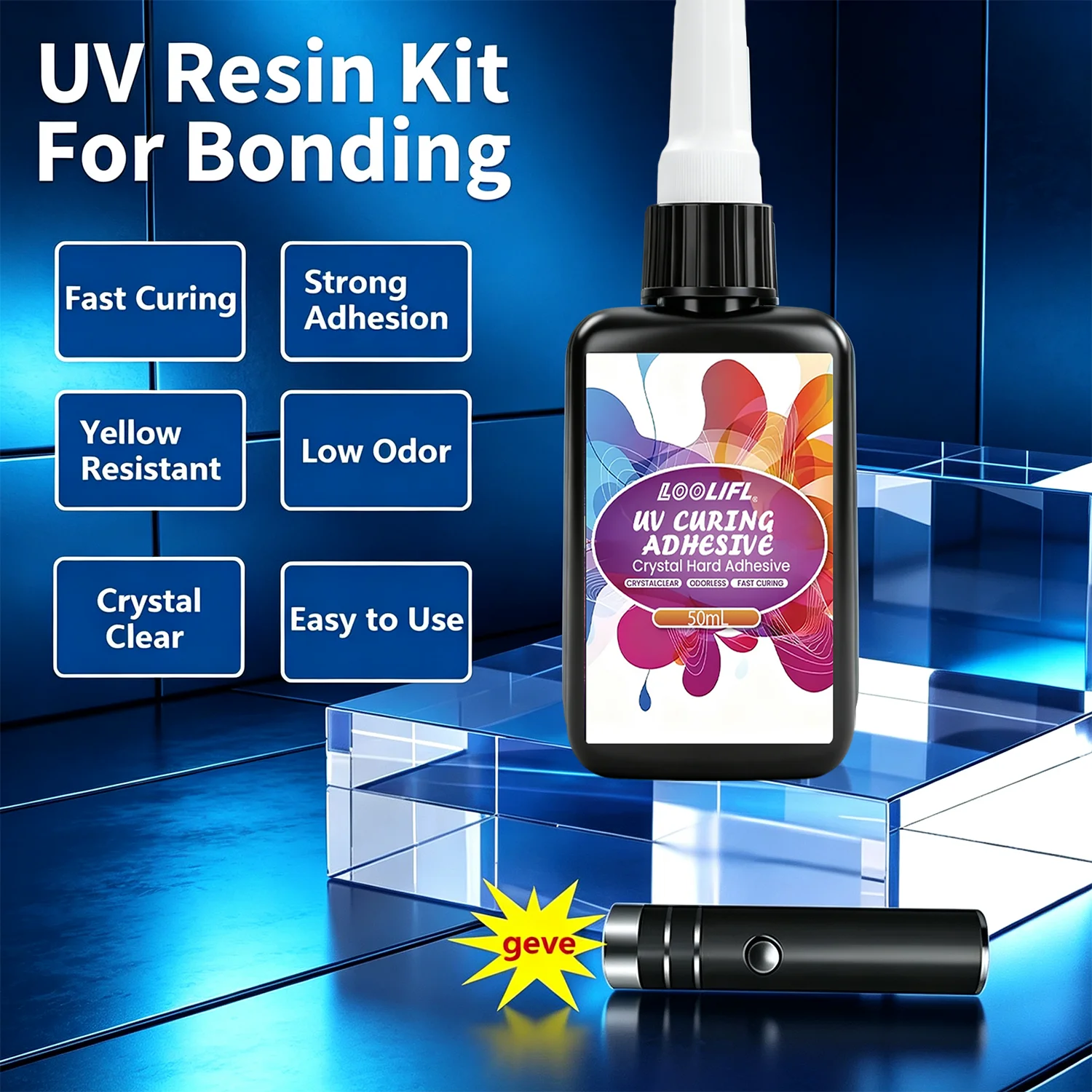 1-5PCS 50ML Kit Perekat Resin  - Liquid Uv Glue Kit ulasan dan harga