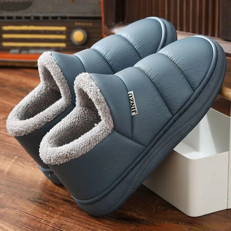 New arrival waterproof women PU leather snow boots warm short plush ankle boot female winter shoes woman large big size 41 45