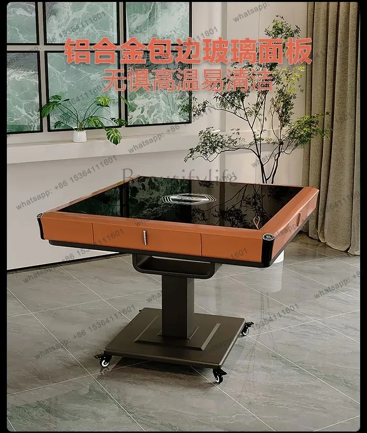 

Rotor mahjong machine Fully automatic home roller coaster dining table Dual-purpose folding bass electric mahjong table