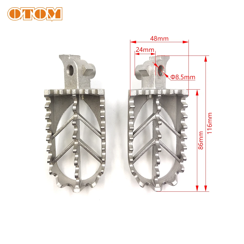 OTOM Motorcycle K6 Front Pedal Wide Footrest Foot Rests Footpegs For KAYO TY125/150 T6 T4 BOSUER BSE Hailing M Series GUIZUN S3