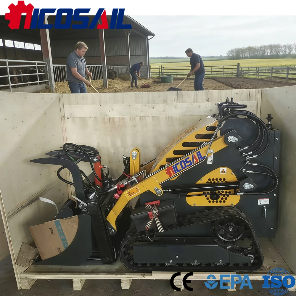 

Мини-погрузчик с бортовым поворотом, сертифицированный CE, Euro 5, компактная конструкция, гибкое управление, для сельского хозяйства, строительства, работы в узких пространствах