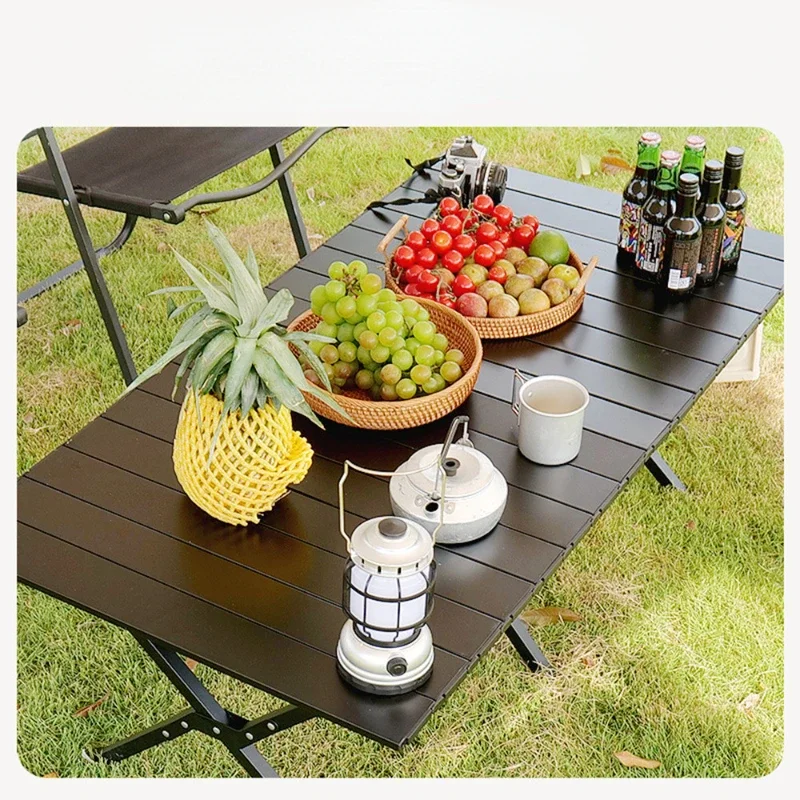 2023 New Outdoor Camping Aluminum Alloy Folding Table Multifunctional Portable Barbecue Picnic Table Stall Table Wholesale