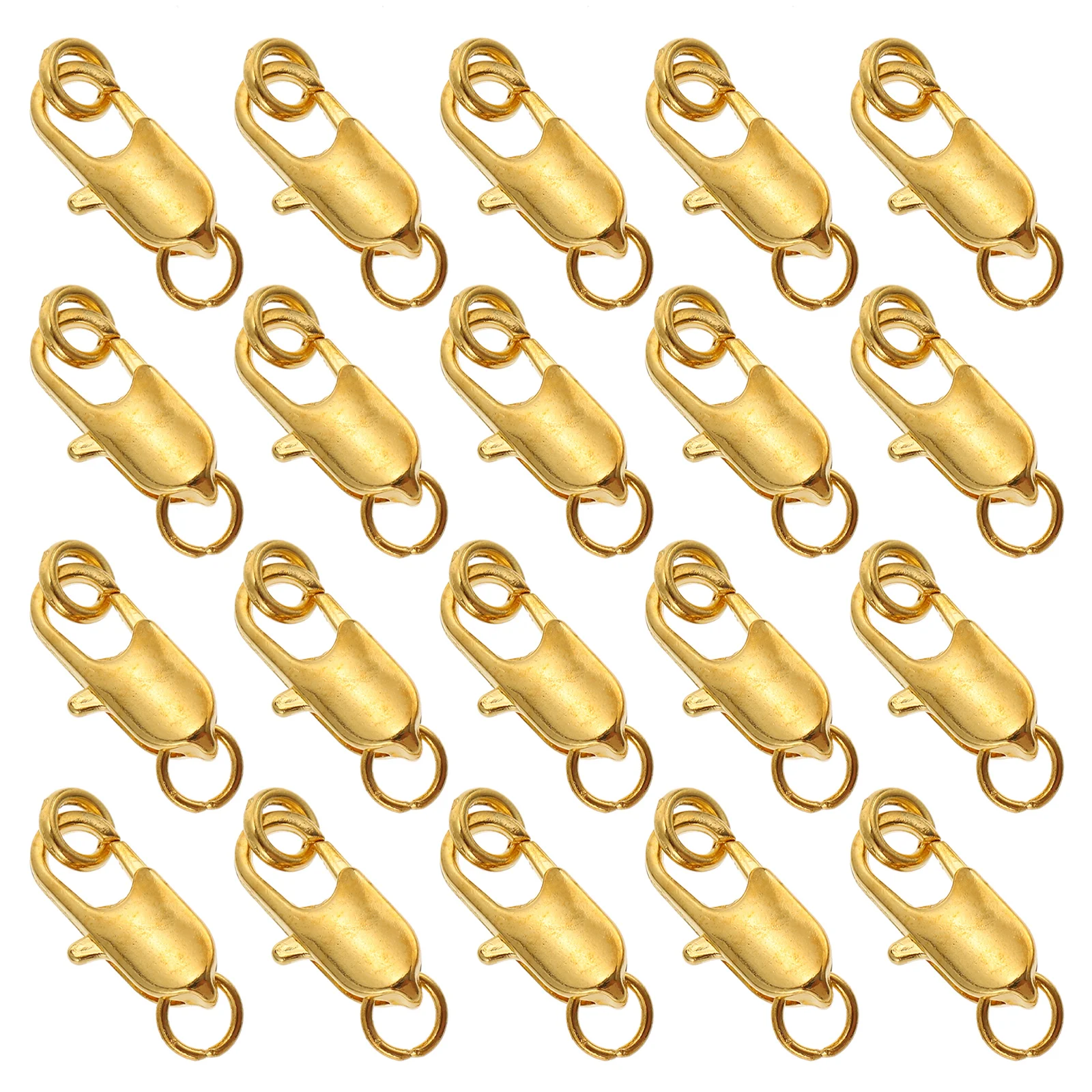 

20 Pcs Jewelry Clasp Metal Fishtail Buckle Necklace for Bracelet Golden Alloy Clip