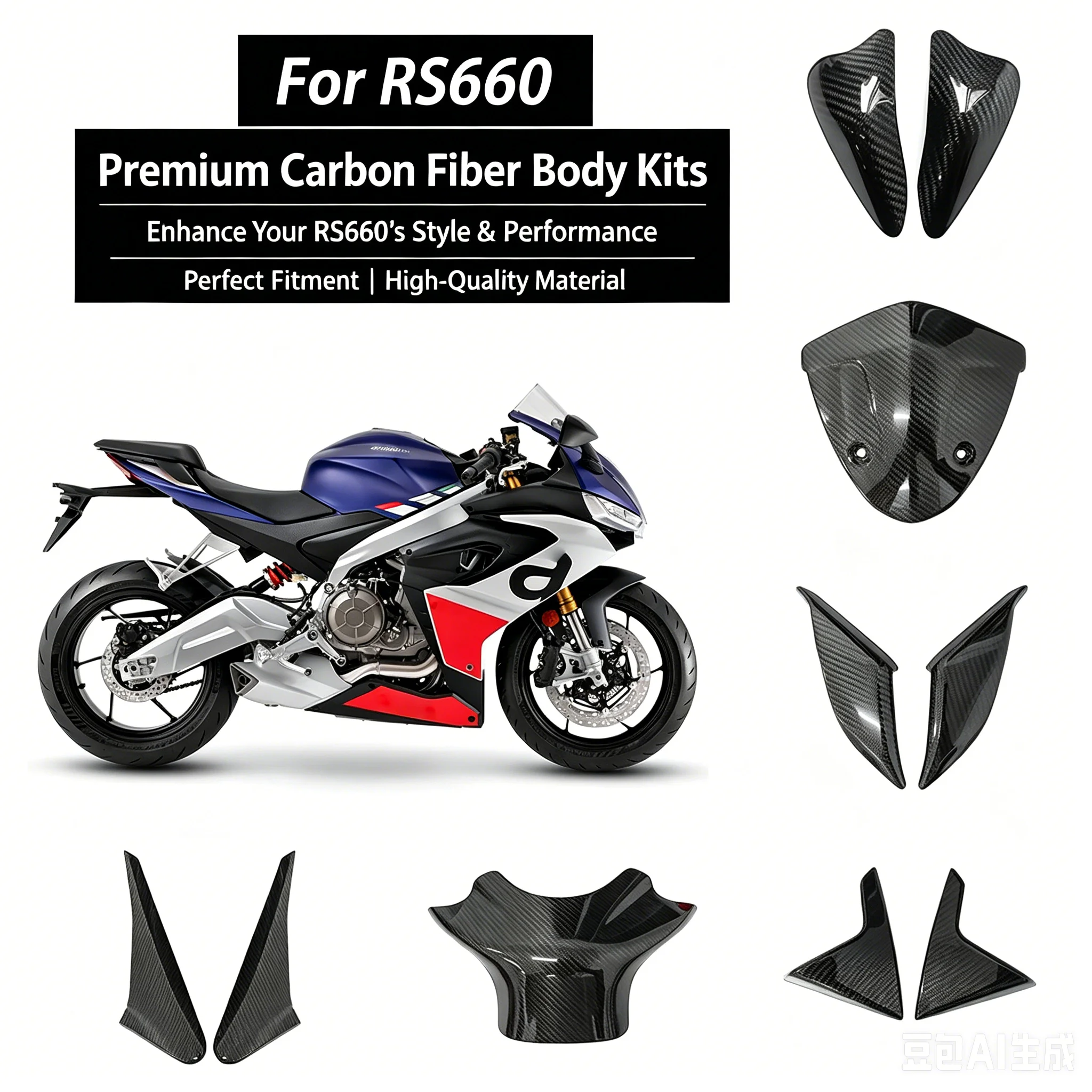 Carbon Fibre Motorcycle Tank Windshield Frame Parts Body Fairings Kit For Aprilia RS 660 RS660 2020-2025
