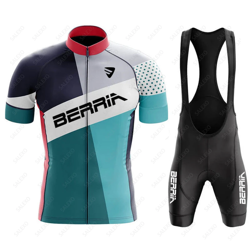 BERRIA Cycling Jersey Set Men's Short Sleeve Cycling Clothing Bicycle Bib Shorts Road Bike Shirts Suit MTB Maillot Ropa Ciclismo