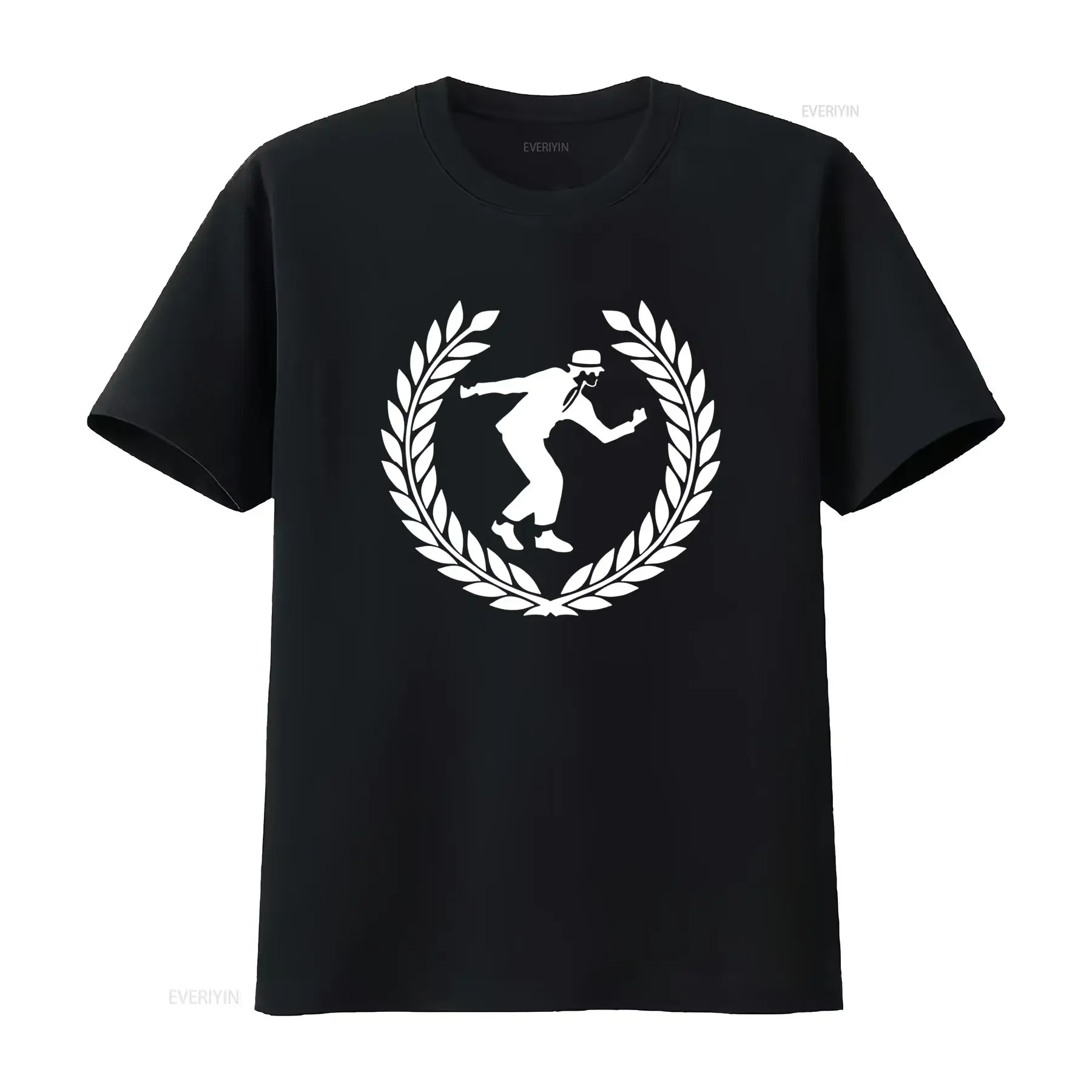 Mens 2 Tone Ska Rude Boy In Laurel Wreath Design T Shirt Specials Madness Suggs Skinhead Style vintage Washed fashion