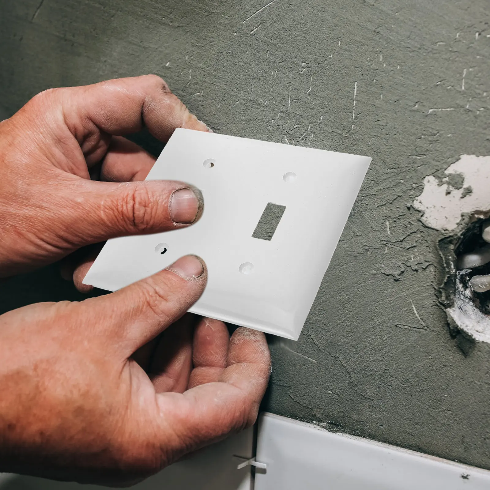 1Set Toggle Light Switch Wall Plate Pc Material Double Toggle Switch Cover Panel Decorative Easy Installation Wall Plate Cover