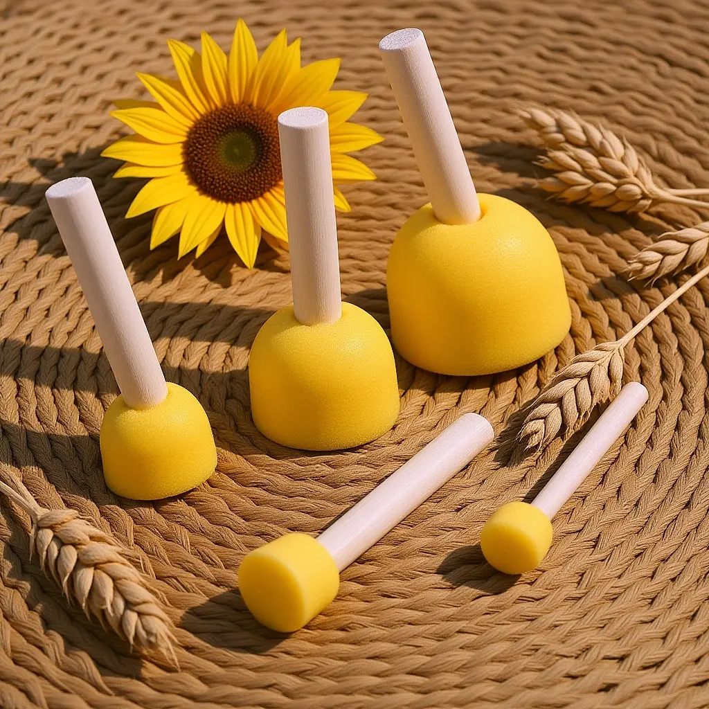 5Pcs Childrens Sponge Stippling Brush Set Painting Tools for DIY Crafts Graffiti Art Circle Dot Design Birthday Graduation Gift