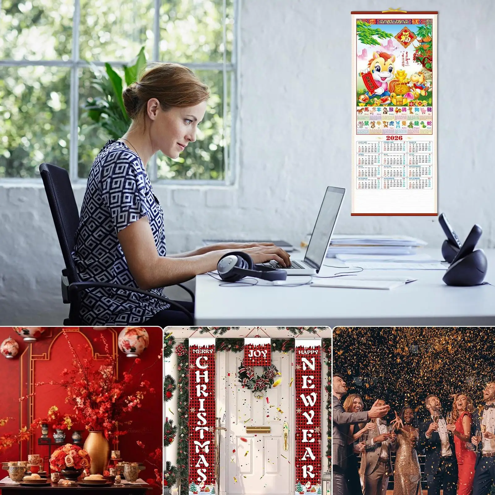 Wall Calendar Monthly Planner Paper Year Of The Horse Chinese Calendar Planning For Office School Classroom Family Dorm Room