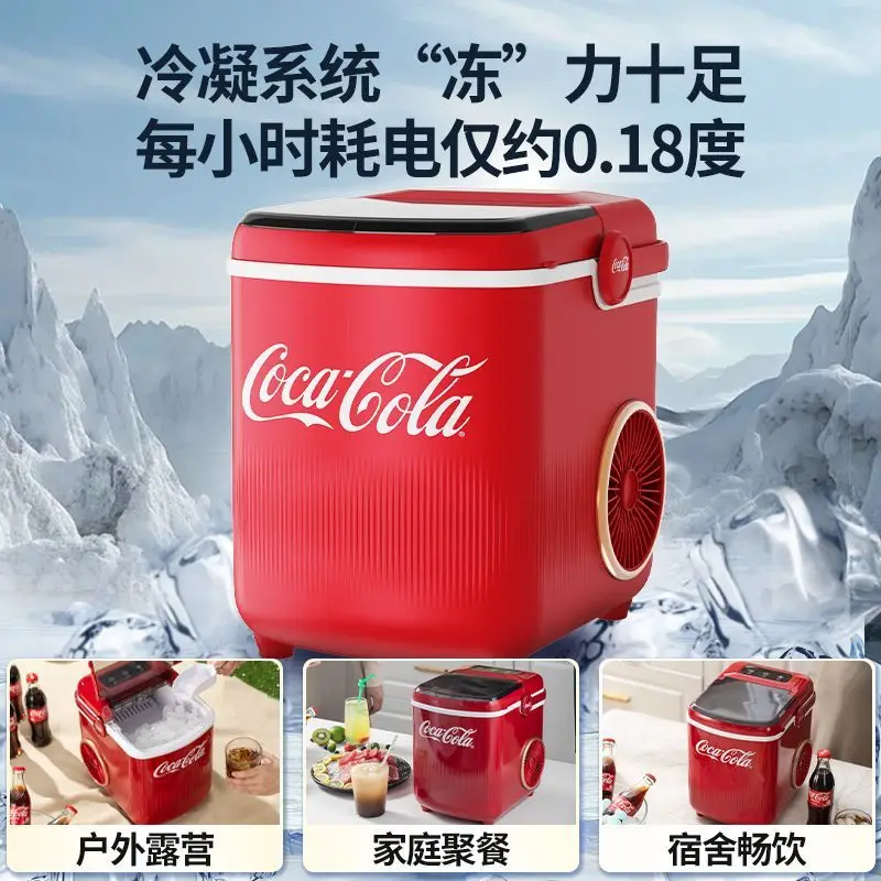 Ice Machine Automatic Cleaning, Quick Out of Ice Outdoor 10KG Home Small Dormitory Student Mini Automatic Ice Machine 220V