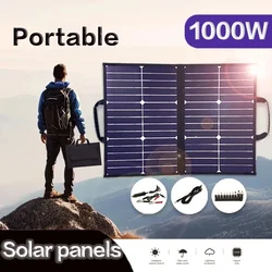 1000W Flexible Foldable Solar Panel High Efficience Travel & Phone & Boat Portable Generator Charger 18V for Car Boat Caravan