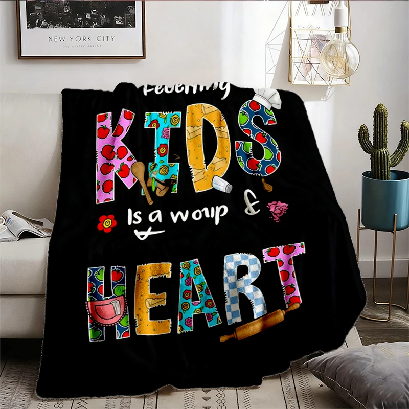 Lunch Lady Flannel Blanket, Feeding Is A Work Of Heart