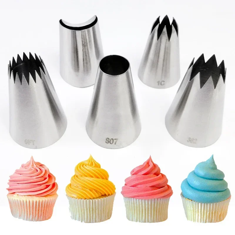 1-5pcs Chrysanthemum Piping Nozzles Flower Icing Piping Pastry Nozzles Baking Accessories Pastry Tools 1C#362#402L#807#8FT