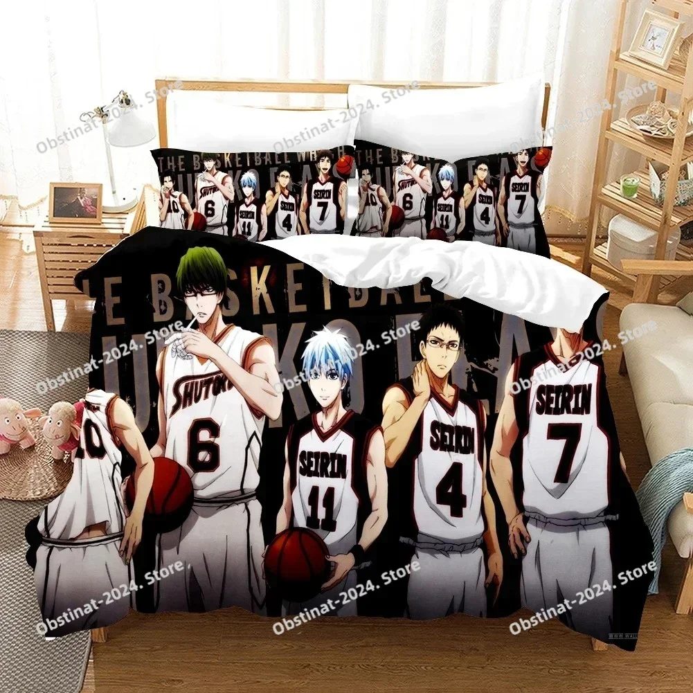 Anime Kids Kuroko's Basketball 3D Printing Comforter Bedding Set,Duvet Cover Bed Set Quilt Cover Pillowcase,King Queen Size Kid