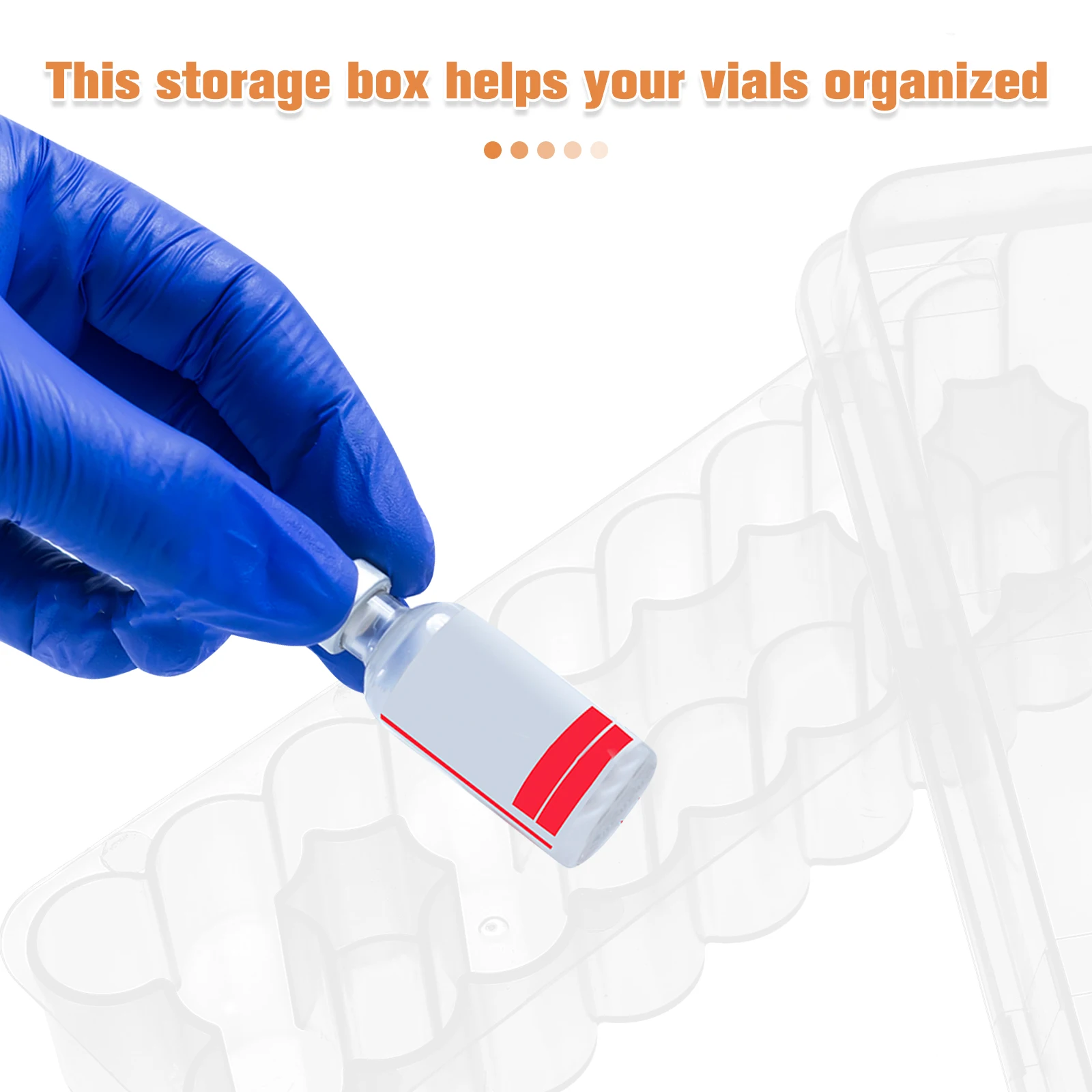 

Plastic Vial Box Case Transparent Sturdy Essential Oils Holder Test Tube Freezer Organizer Vial Display Shelf Grid