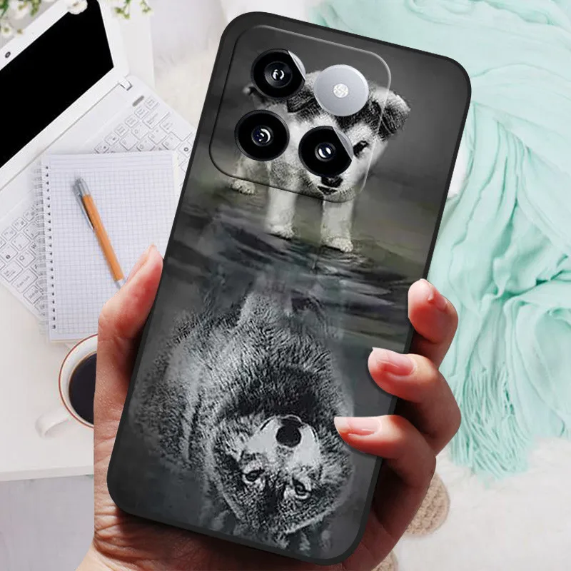 For Xiaomi 14 Pro Case Marble Phone Cover Soft Silicone Shockproof TPU Funda For Xiaomi 14 Capa 14Pro Cute Printing Protection