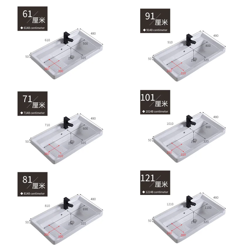 Taichung Basin Ceramic Laundry Basin Bathroom Balcony Laundry Pool with Washboard Super Deep Laundry Sink Bracket Washbasin