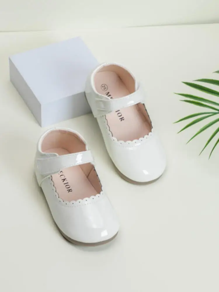 Scarpe da principessa per bambini in tinta unita suole in gomma antiscivolo scarpe Casual traspiranti impermeabili in pelle PU multicolori versatili