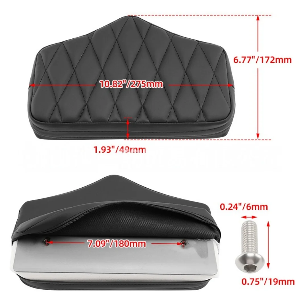 For Harley Touring Models Universal Driver Backrest Pad Black Rider Backrest Bag Modification Parts