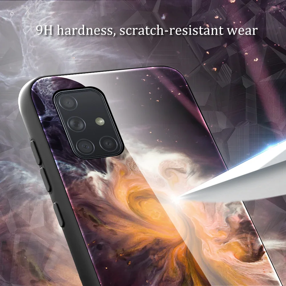Tempered Glass Case For Samsung Galaxy S24 S23 S21 S20 S22 Ultra FE S10 S9 S8 Plus S10E Marble Painting Silicone Case Back Cover