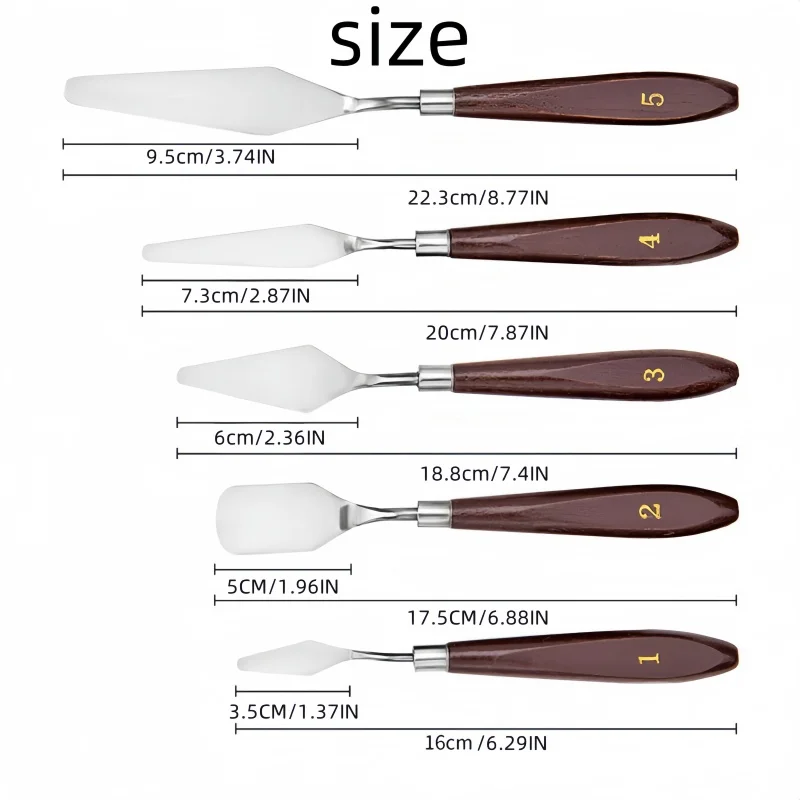 Oil Painting Palette Knife Scraper Paint Palette Knife Oil Painting Knife 5 Sets