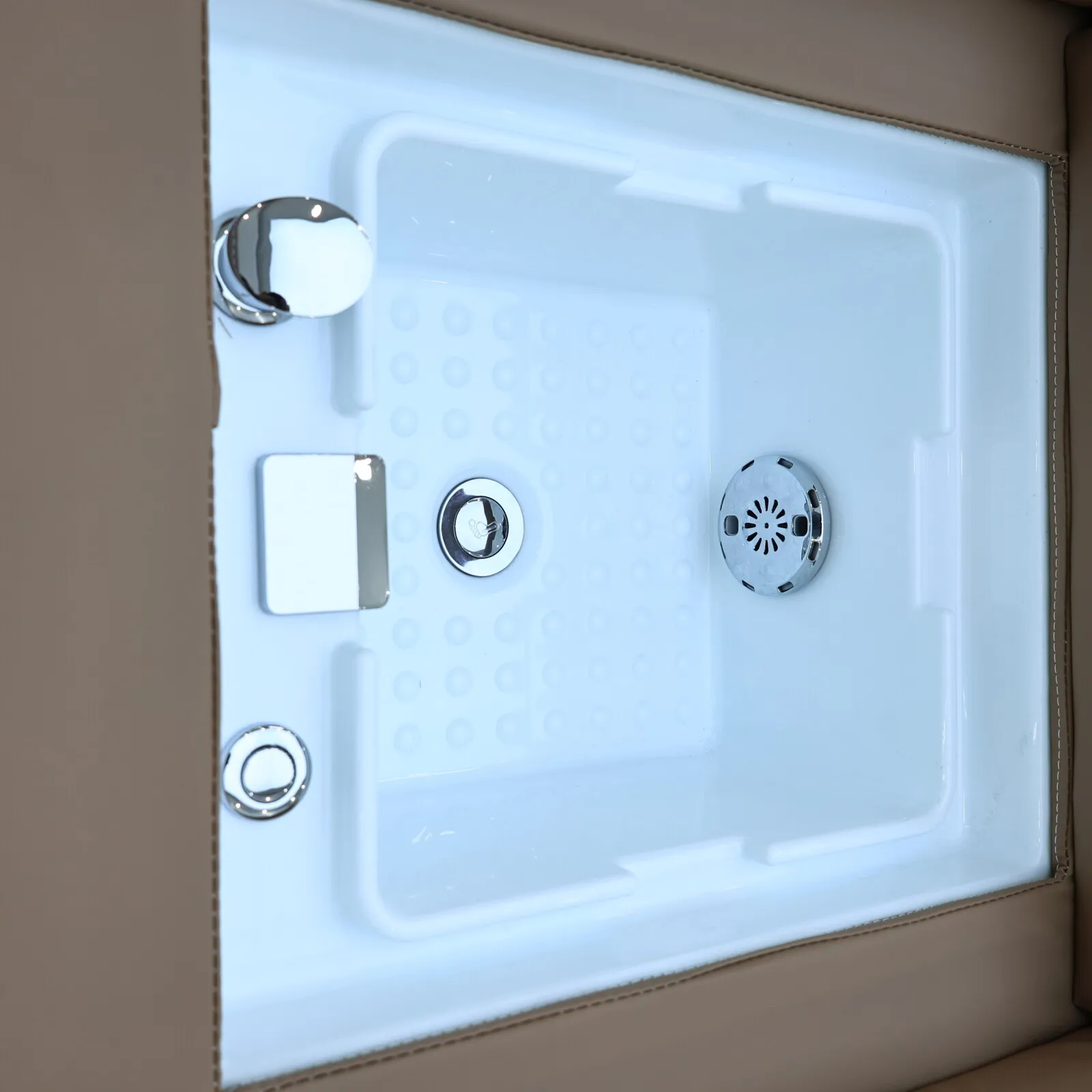 Elektrisches Haarbehandlungsbett mit Fußbad Zwei-in-Eins, Wasserzirkulations-Haarpflege und Dampfbehandlung, Luxuriöses Khaki-SPA – Detail 18