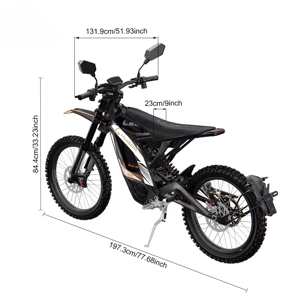 Whosale Off Road Electric Motorcycle 80km/h 3700W 60V Electric Moped Electric Dirt Bike 24inch Tire