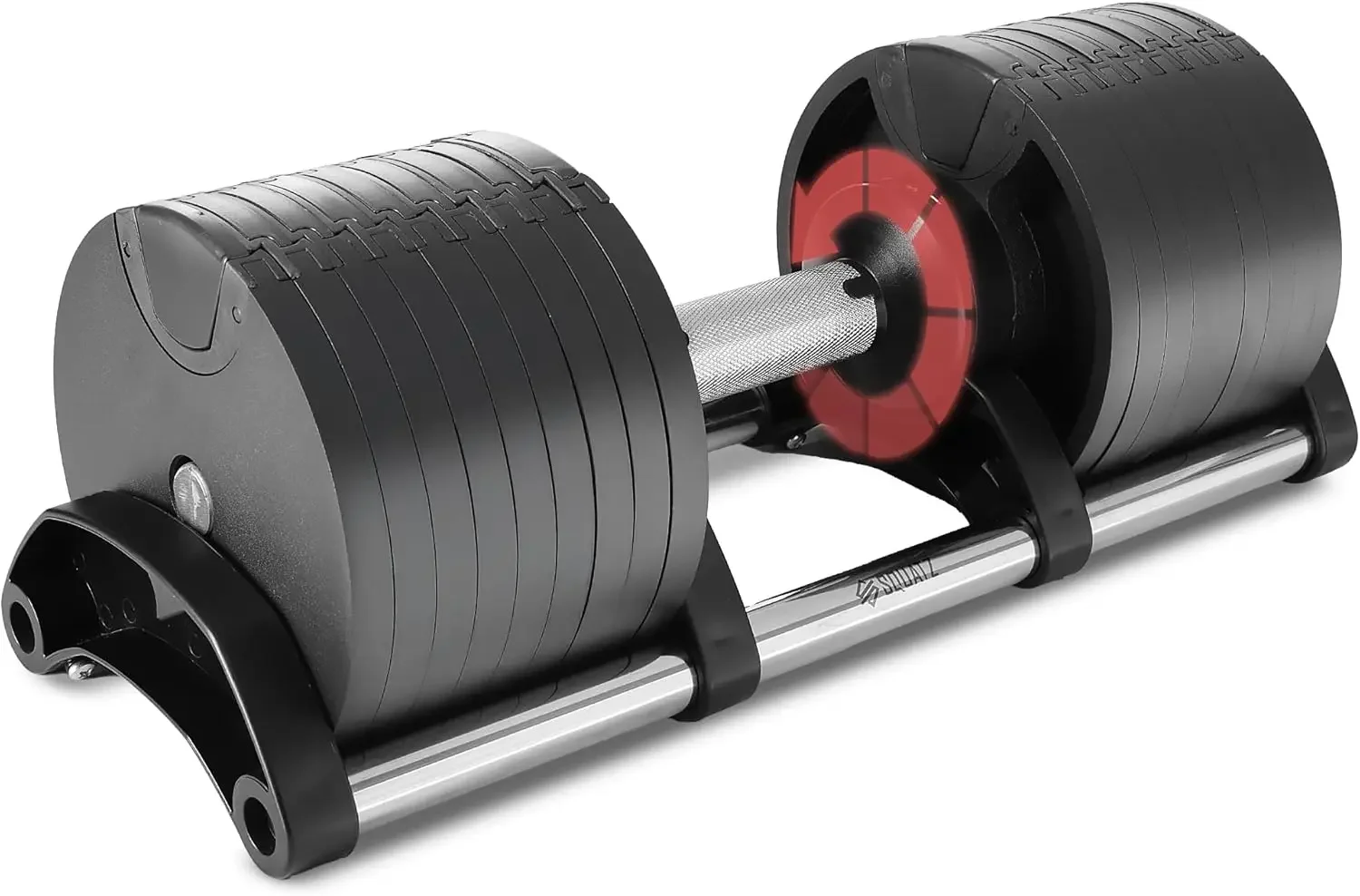 دمبل قابل للتعديل بوزن 70 رطل 9 في 1 خيارات الوزن، معدات اللياقة البدنية بمقبض معدني مضاد للانزلاق، تعديل الوزن سريع التغيير