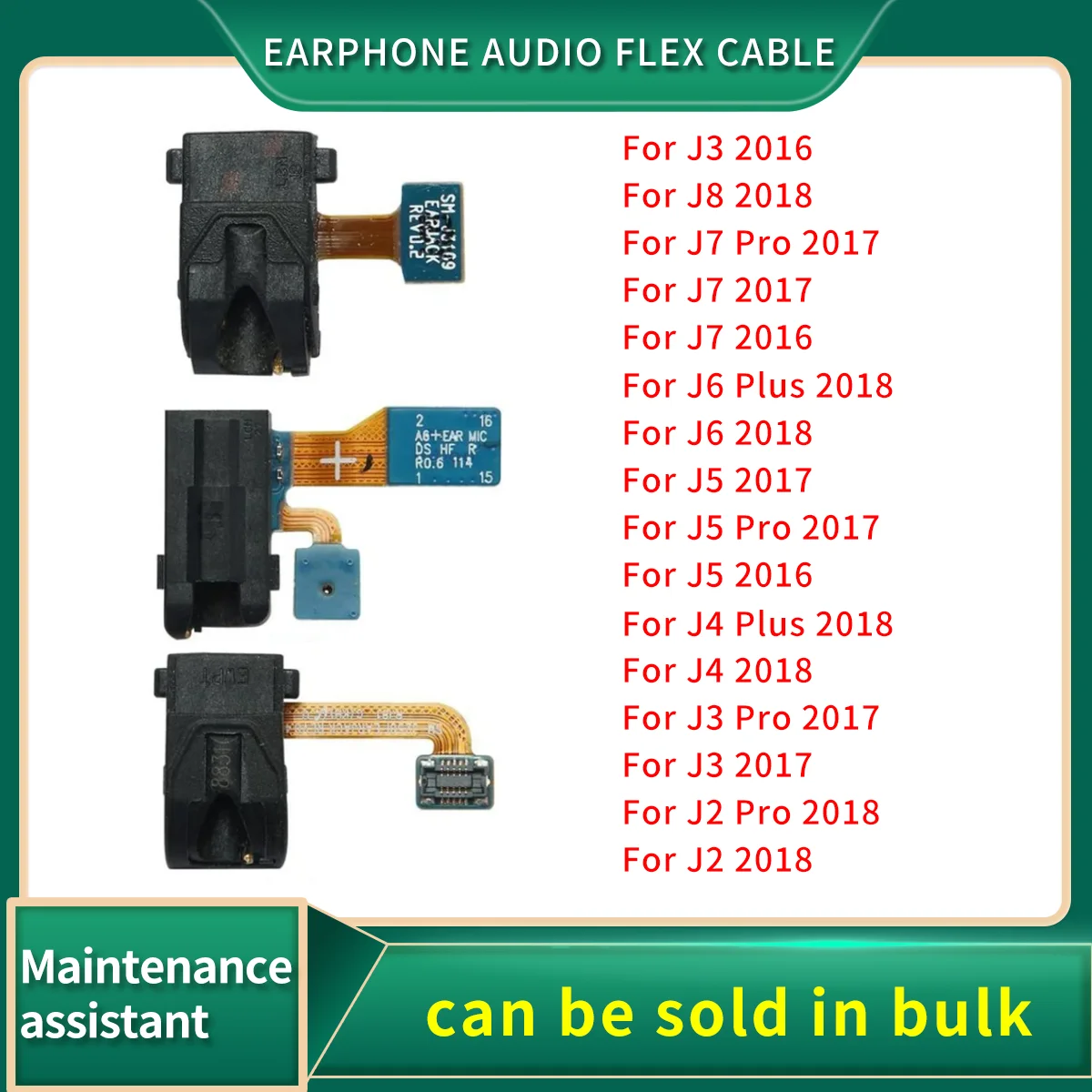 Earphone Audio Flex Cable For Sam Galaxy J2 J3 J5 J7 Pro J4 J6 Plus J8 2016  Ear Earphone Port Connector Headphone Jack Audio