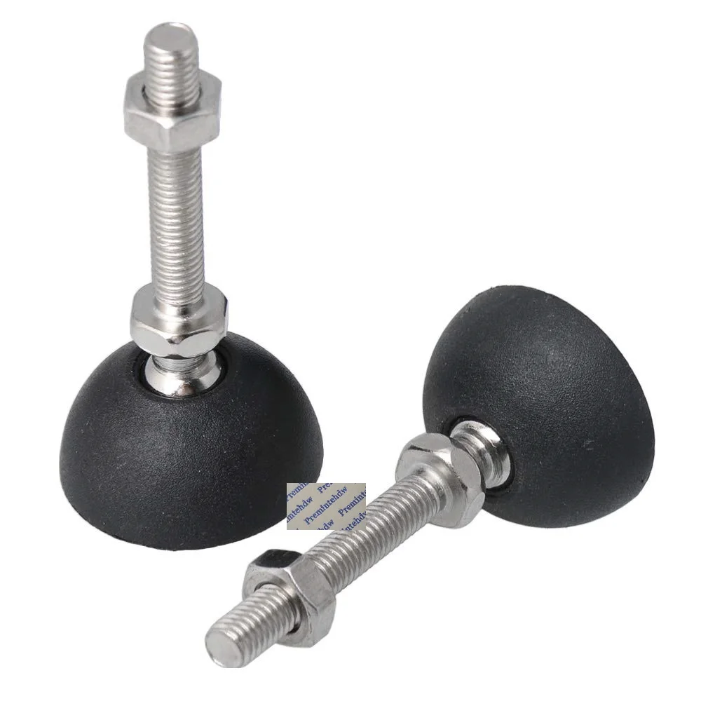 

12Pcs/Lot Dia.40mm Nylon Leveling Feet Cups Leveler Swivel Adjustable Nickel Threaded Bolt For Machine Furniture