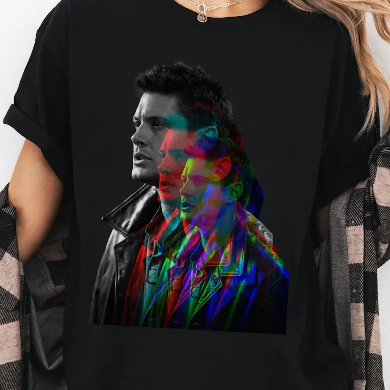 

Dean Winchester Supernatural Tshirt, Unique Anaglyph RGB Design Shirt, Horror Halloween Gift Tee