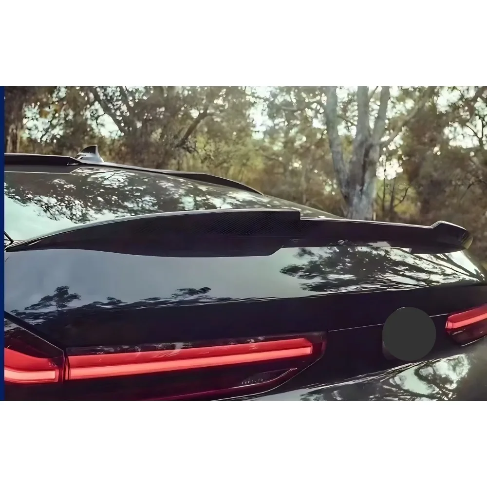 For BMW X6 X6M G06 F96 2020 2021 2022 2024 Glossy Black Car Rear Roof Window Trunk Lid Spoiler Wings Black Exterior Tuning Acces