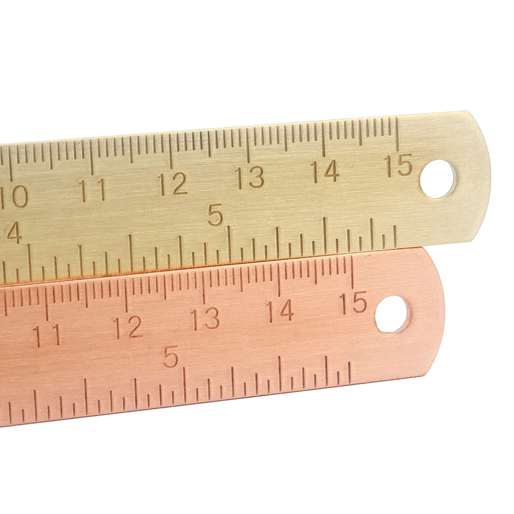 Straight Ruler,1pcs 12/15cm Copper Ruler,Vintage Mini Pure Brass,Office Student Stationery Drawing Tools Supplies ZS-120